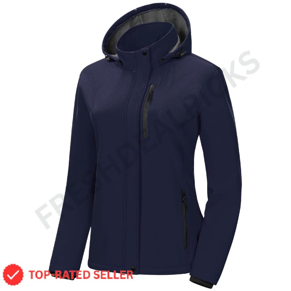 Lightweight Fleece Lined Softshell Jacket Waterpr… - image 1